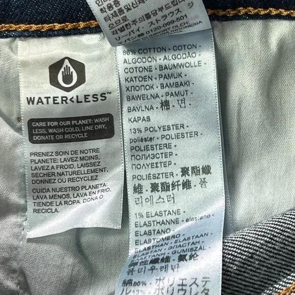 Levis Rib Cage Straight Ankle Jeans Womens 26 X 27 Button Fly Distressed Denim - Picture 7 of 13